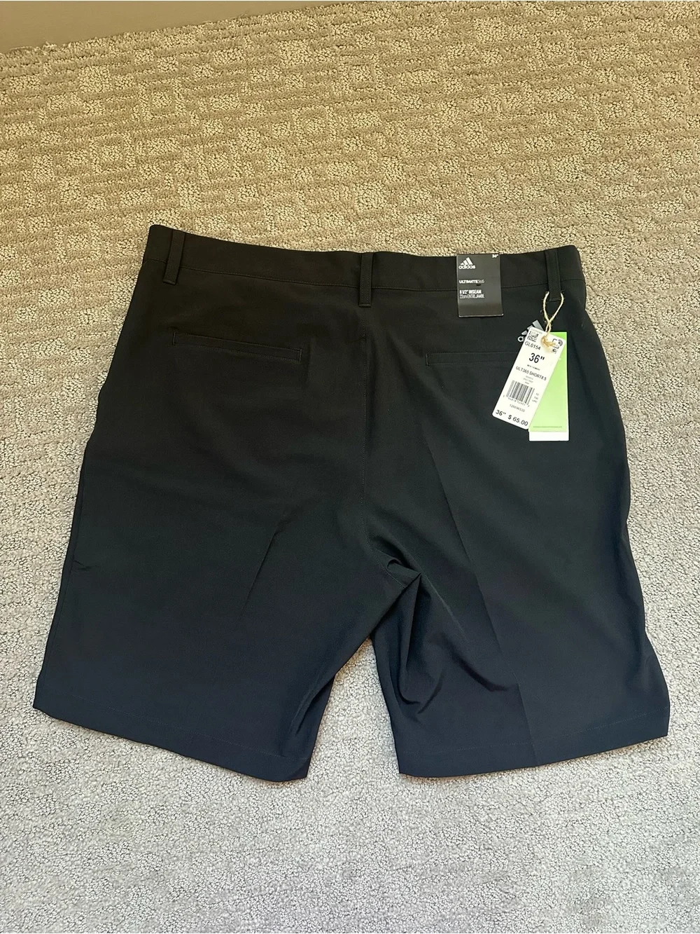 Adidas Ultimate365 Golf Shorts Black 36” 8.5” Inseam Primegreen Stretch NWT
